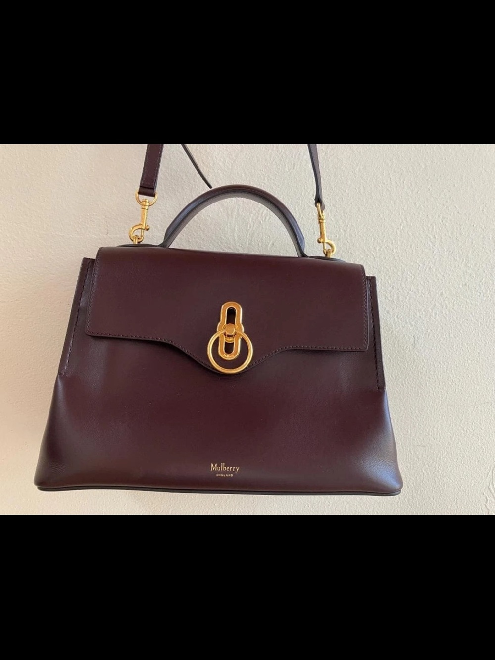 Mulberry Chocolate Brown Leather Top-Handle Satchel with Gold Hardware - Picture 3 of 15